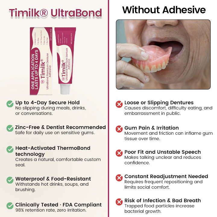 UltraBond Premium Denture Adhesive 🔥 FDA Certified (Clinically Proven 4-Day Hold for Secure, Comfortable & Zinc-Free Denture Fit 🦷) - Image 3