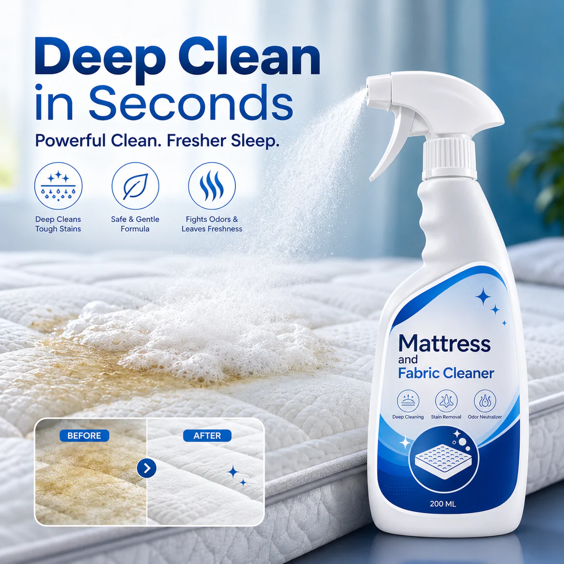 🌿 Mattress Cleaner Spray for Mattress, Sofa & Cushions ✨