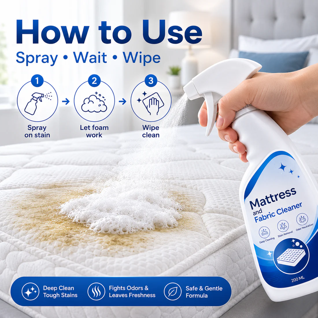 🌿 Mattress Cleaner Spray for Mattress, Sofa & Cushions ✨ - Image 4