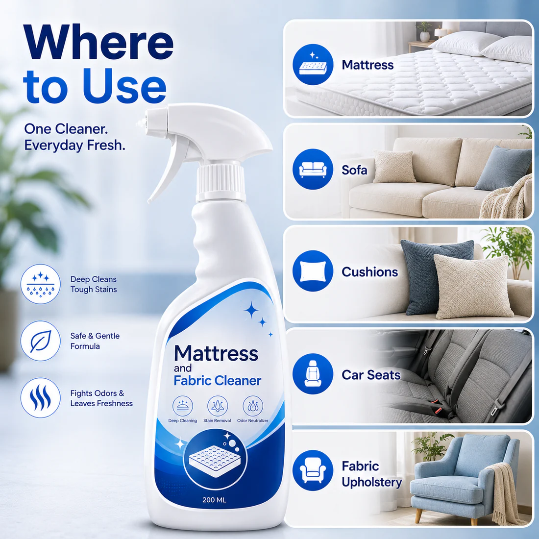 🌿 Mattress Cleaner Spray for Mattress, Sofa & Cushions ✨ - Image 3